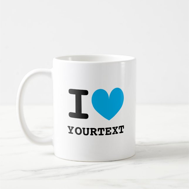 Personnalisé I coeur tasse de café avec icône d'am (Gauche)