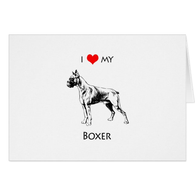 Personnalisé J'Aime Mon Coeur Chien Boxer (Devant horizontal)