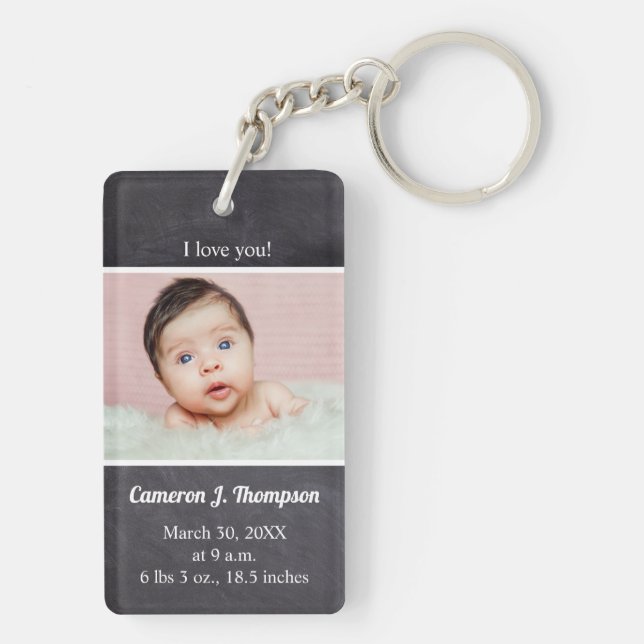 Personnalisé Je t'aime bébé Photo faire-part de na (Dos)