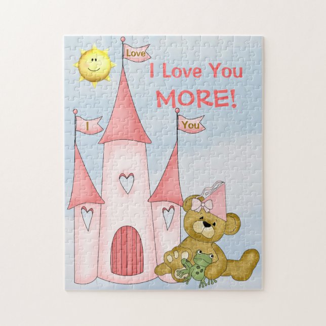 Personnalisé je t'aime plus de princesse de puzzle (Vertical)