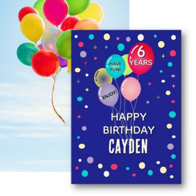 Personnalisé Joyeux 6E anniversaire toute carte en (Créateur téléchargé)