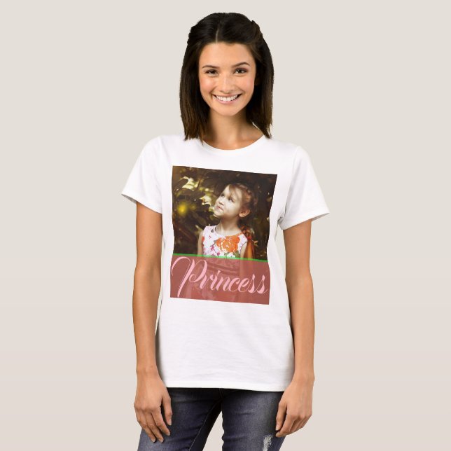 Personnalisé Joyeux T-shirts Princess Anniversaire (Devant entier)