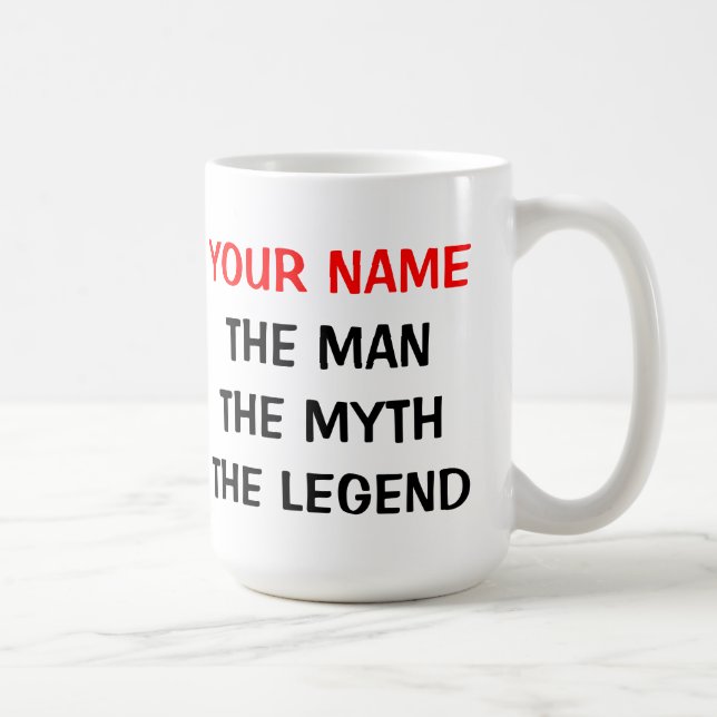 Personnalisé L'homme mythe légende 15oz tasses de  (Droite)