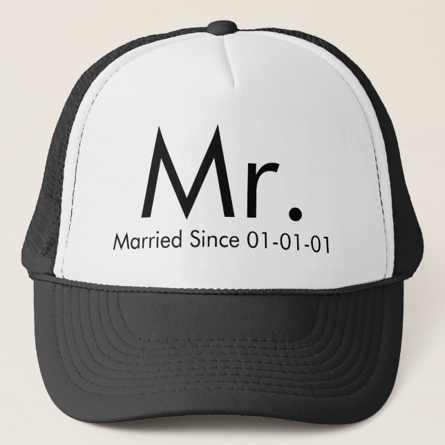 Personnalisé M. Just Married Groom Casquette (Devant)