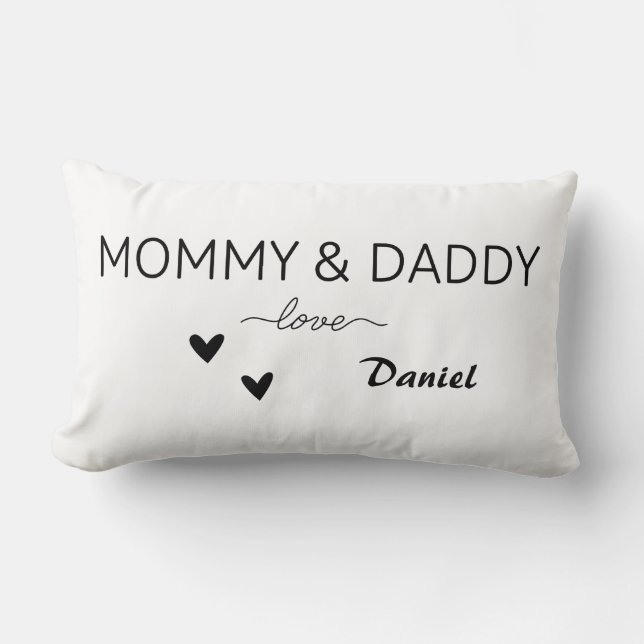 Personnalisé maman et papa Coussin d'amour (Recto)