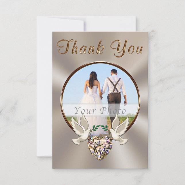 Personnalisé, Mariage Merci Cartes avec photo (Devant)