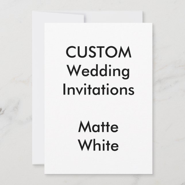 Personnalisé MATTE BLANC Invitations de mariage 5" (Devant)