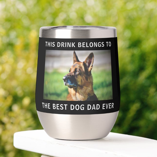 Personnalisé Meilleur Chien Papa Jamais Photo Noir (Créateur téléchargé)