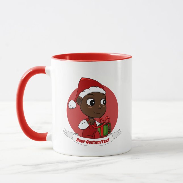 Personnalisé mignon dessin de bébé Noël Mug (Gauche)