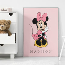Personnalisé - Minnie Souris | Poster en rose