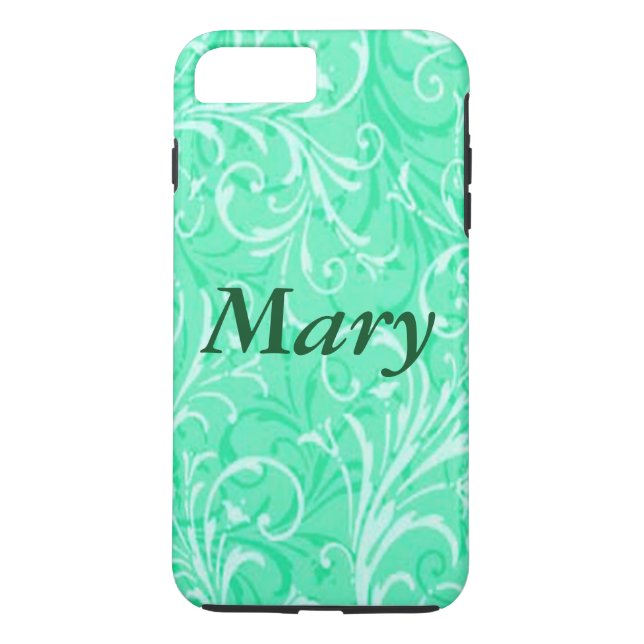 Personnalisé Mint Green Ornamental iPhone 7 Coque (Dos)