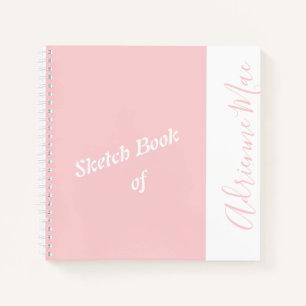 Personnalisé Modern Pink Votre Nom Carnet de note