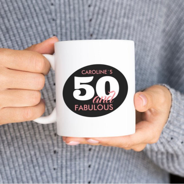 Personnalisé Moderne 50 Et Fabuleux Mug (Créateur téléchargé)
