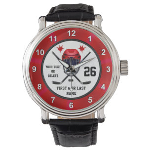 Personnalisé, Montre À Poignets De Hockey, Montre
