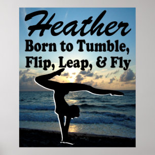 PERSONNALISÉ NÉ À TUMBLE GYMNASTICS POSTER