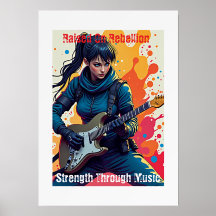 Personnalisé Ninja Girl Guitarist Art Inspiration