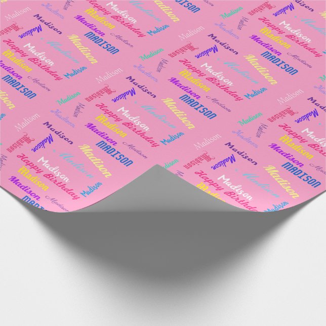 Personnalisé Nom Joyeux Anniversaire Papier Cadeau (Coin)