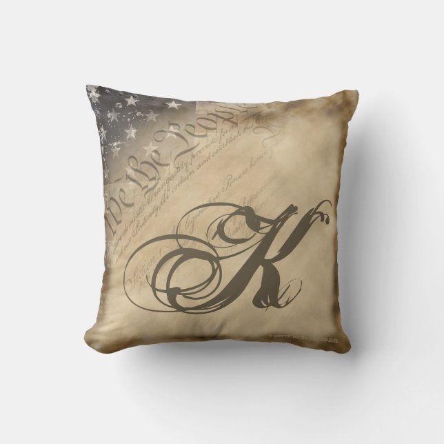 Personnalisé NOUS LE PEUPLE Coussin du drapeau amé (Recto)