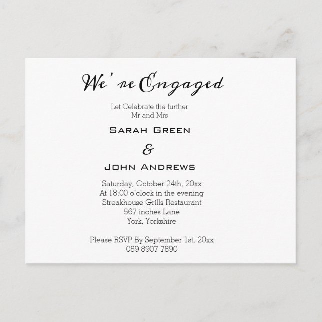 Personnalisé Nous sommes engagés Invitations photo (Devant)