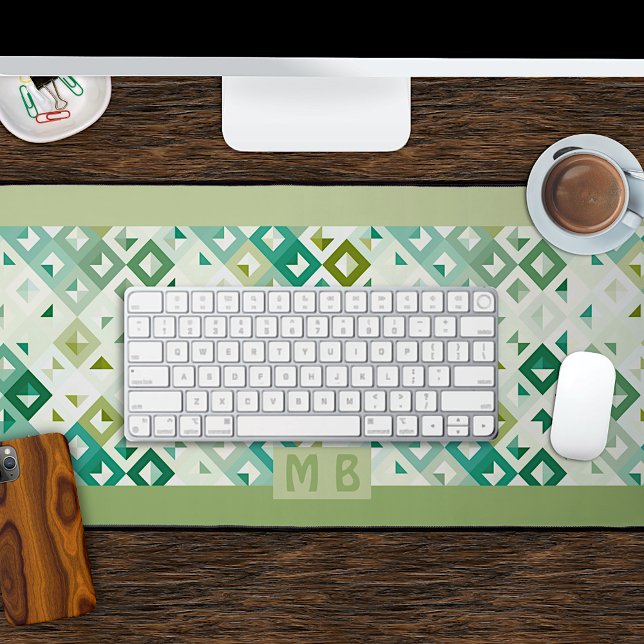 Personnalisé Olive Green Turquoise Blue Retro Art  (Créateur téléchargé)