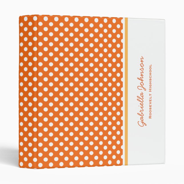 Personnalisé : Orange avec le classeur blanc de (Devant/Côté)