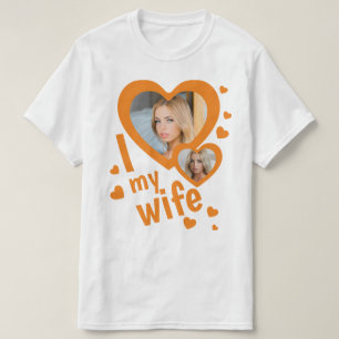 Personnalisé orange J'aime ma femme hommes t-shirt