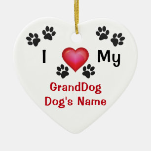 Personnalisé pas cher J'aime mon ornement GrandDog