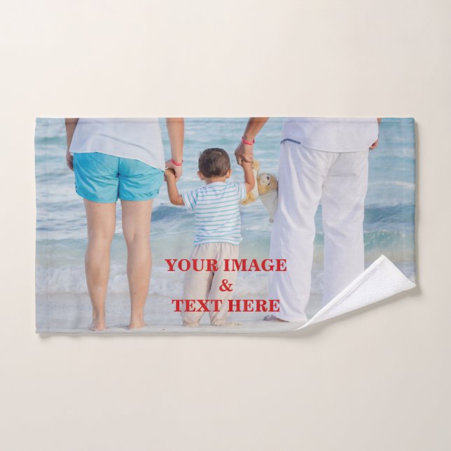 Personnalisé Personnalisé Votre Propre Photo Servi (Serviette à main)