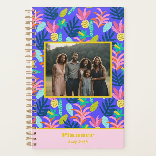 Personnalisé photo famille planner floral chic (Devant)