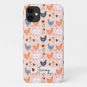 Personnalisé poulets floraux iPhone 11 Coque