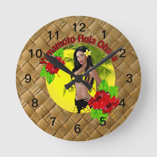 Personnalisé Pour Yamamoto Hula Ohana Horloge mura (Recto)