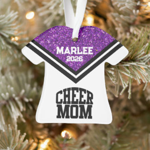 Personnalisé Purple & Black Cheer Ornament