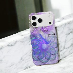 Personnalisé Purple Blue Lacy Flower Design Abstra