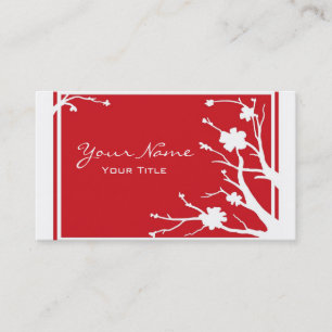 Personnalisé rouge blanc fleuri thème cartes de vi