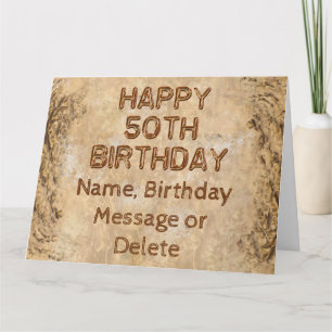 Personnalisé Rustic 50th Birthday Cartes pour lui