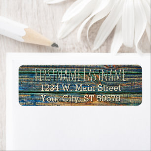 Personnalisé Rustic Dark Brown Turquoise Bleu Grai