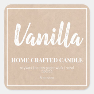 Personnalisé Rustic Kraft Étiquette de bougie