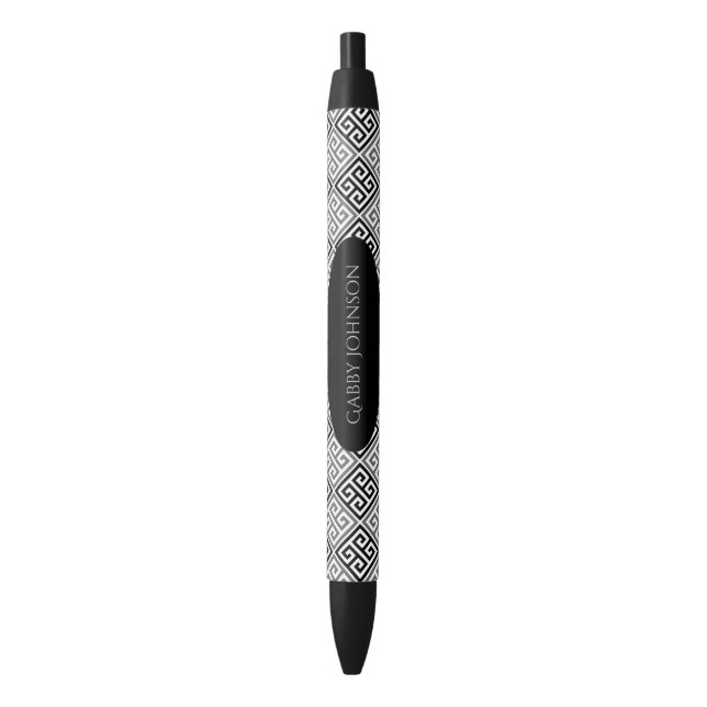 Personnalisé: Stylo d'encre Motif Clé grecque (devant Vertical)