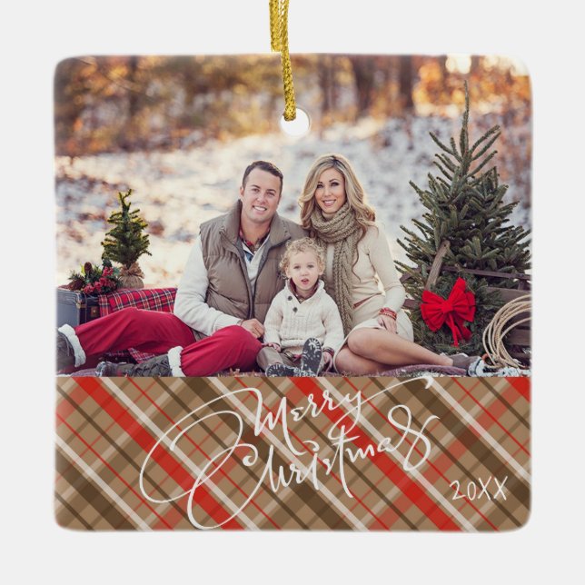 Personnalisé un ornement de Joyeux Noël de photo (Devant)
