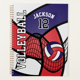 Personnalisé - Volley-ball en rouge, blanc et bleu