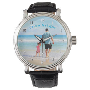 Personnalisé votre photo montre cadeau et texte pe