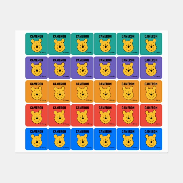 Personnalisé Winnie l'Ooh | Retour aux Étiquettes  (Feuille)