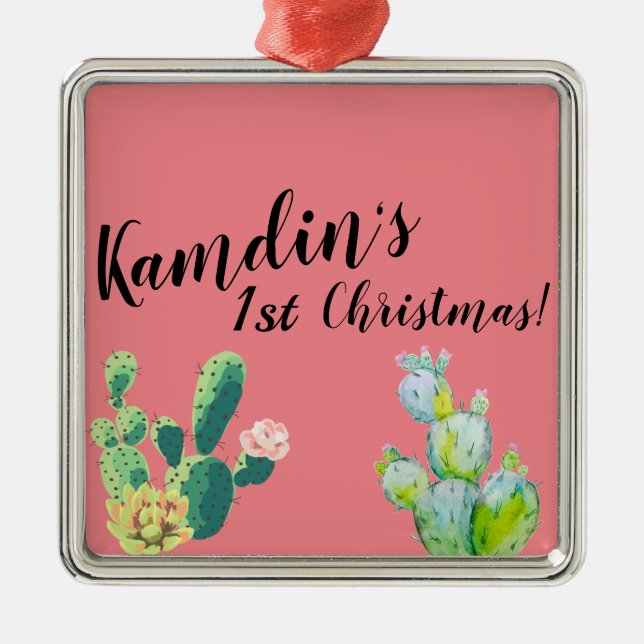 Personnalisé XMAS Ornement Bohemian Cactus Succule (Devant)