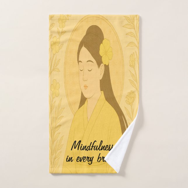 Personnalisé zen Méditation Yoga Mindfulness Jaune (Serviette à main)