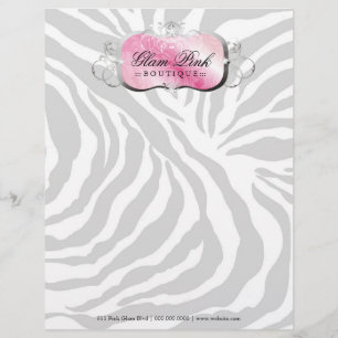 Personnalisée 311-Lavish en-tête de lettre rose de zèbre du
