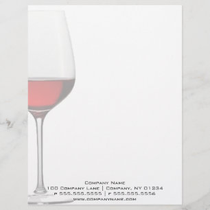 Personnalisée En-tête de lettre professionnel en verre de vin