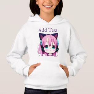 Personnalisée Kawaii Girl avec casque sur