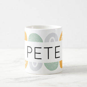 Personnalisée Nom Mens Mug Rainbow Neutral Coffee