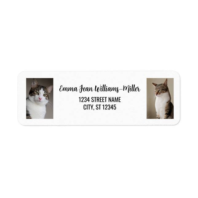 Personnaliser 2 photos avec Cat Modern Adresse de  (Devant)