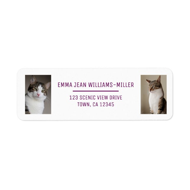 Personnaliser 2 photos avec Cat Modern Adresse de  (Devant)